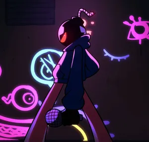 Whitty With Neon Street Art Wallpaper