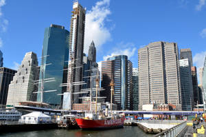 Wide-angle Shot South Street Seaport Wallpaper