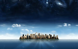 Wide View Island Wallpaper