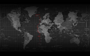 Widescreen B&w World Map Wallpaper