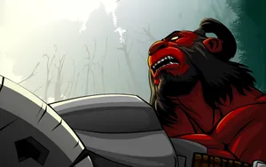 Wielding His Axe, Axe Prepares For Battle. Wallpaper