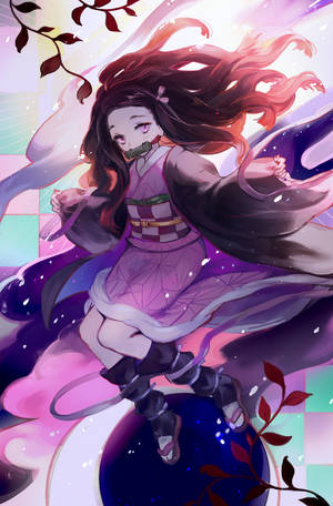 Wind Blown Nezuko Wallpaper
