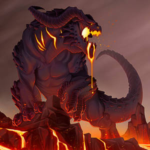 Wingless Lava Dragon Wallpaper