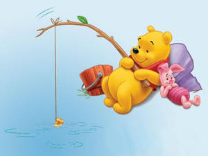 Winnie The Pooh And Piglet Fishing Wallpaper