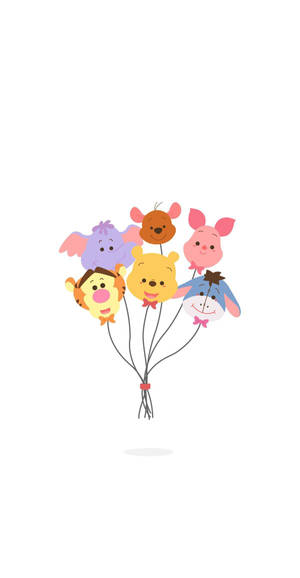 Winnie The Pooh As Balloons Wallpaper