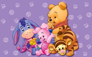 Winnie The Pooh Baby Purple Wallpaper