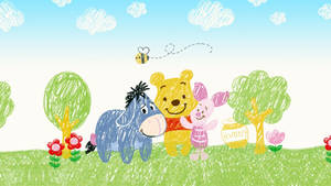 Winnie The Pooh Crayon Illustration Wallpaper