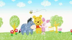 Winnie The Pooh Crayon Illustration Wallpaper