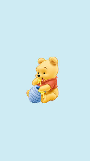 Winnie The Pooh Eating Honey Wallpaper
