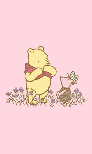 Winnie The Pooh Pink Poster Wallpaper