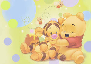 Winnie The Pooh Tigger Polka Dots Wallpaper
