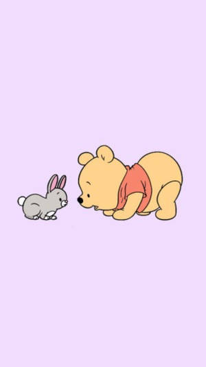 Winnie The Pooh With A Bunny Wallpaper