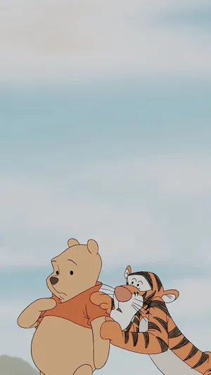 Winnie The Pooh With Tigger Wallpaper