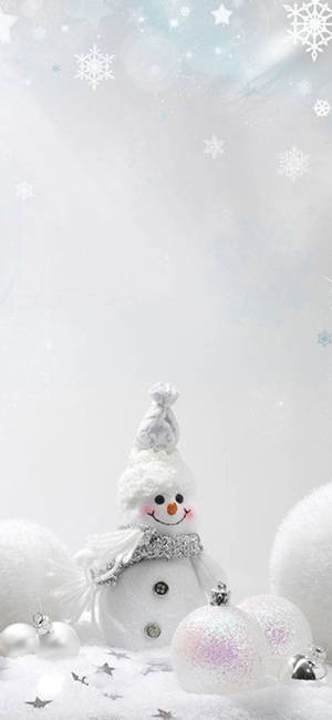 Winter Phone Smiling Snowman Wallpaper