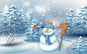 Winter Snowman Wallpaper Wallpaper