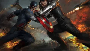 Winter Soldier Vs Captain America Laptop Wallpaper