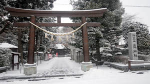 Winter Torii Gate In Japan Wallpaper