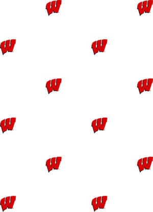 Wisconsin Badgers Logo On A Red And White Background Wallpaper