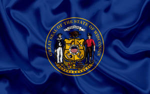 Wisconsin State Flag Circle Wallpaper