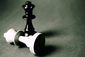 Wise Black And White Chess Pieces Wallpaper