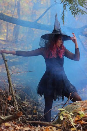 Witch With Blue Smoke Wallpaper