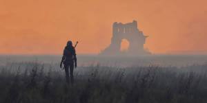 Witcher 3 4k Ciri Exploring Ruins Wallpaper