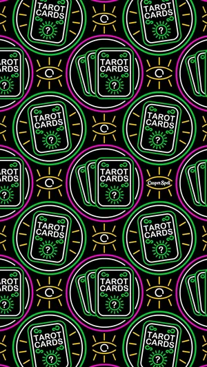 Witchy Aesthetic Tarot Cards Pattern Wallpaper