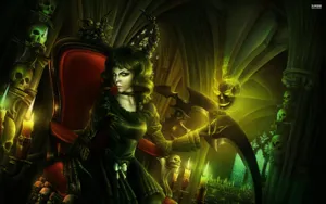 Witchy Skull Glowing Wallpaper