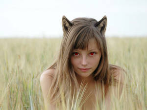 Wolf Girl With Red Eyes Wallpaper