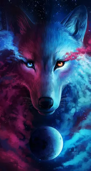 Wolf Iphone Eyes Neon Smoke Wallpaper