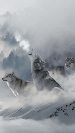 Wolf Iphone Mist Growling Wallpaper