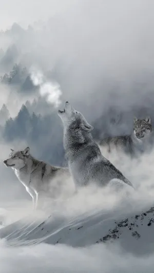 Wolf Iphone Mist Growling Wallpaper
