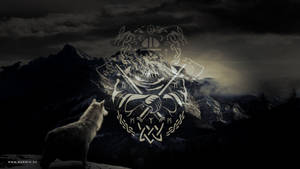 Wolf Mountain Viking Background Wallpaper