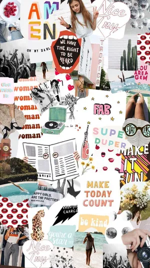 Woman Aesthetic Collage Wallpaper