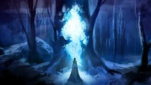 Woman And The Big Magic Tree Wallpaper