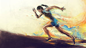 Woman Athletic Runner Digital Art Wallpaper