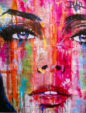 Woman Face With Color Pop Art Wallpaper