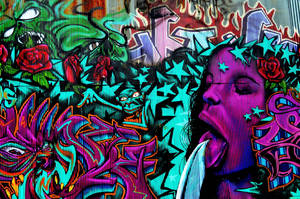 Woman Wall Art Graffiti Wallpaper