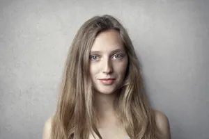 Woman With Grey Eyes Headshot Wallpaper