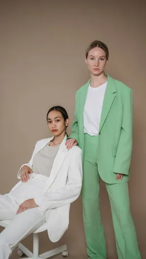 Women Pastel Blazers Suit Wallpaper