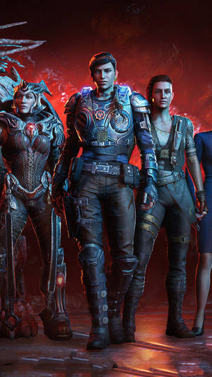 Women Warriors In Gears 5 Phone Wallpaper