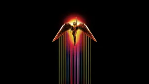 Wonder Woman 1984 Flying Neon Wallpaper
