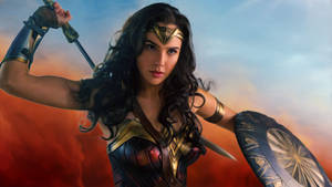 Wonder Woman Superhero Sword And Shield Wallpaper