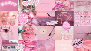 Wonderful Aesthetic Pink Collage Wallpaper