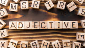 Wooden Blocks Spelling Adjectives Wallpaper