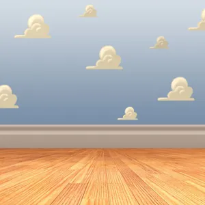 Wooden Floor And Toy Story Cloud Wallpaper