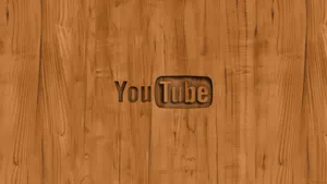 Wooden Textured Youtube Logo Wallpaper