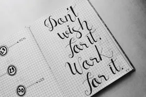 Work And Dreams Text Wallpaper