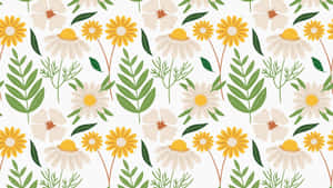 Working From Home With Floral Computer Wallpaper