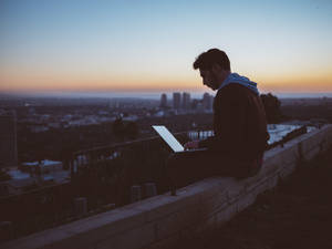 Working Man In Street Wallpaper